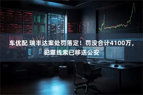 车优配 瑞丰达案处罚落定！罚没合计4100万，犯罪线索已移送公安